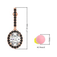 Oval Halo Drop Earrings