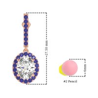 Oval Halo Drop Earrings