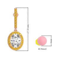 Oval Halo Drop Earrings