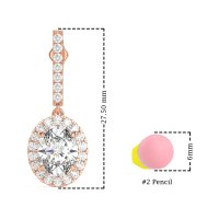 Oval Halo Drop Earrings