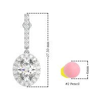 Oval Halo Drop Earrings