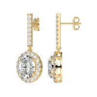 Oval Halo Drop Earrings
