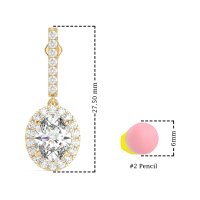 Oval Halo Drop Earrings