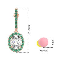 Oval Halo Drop Earrings