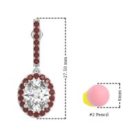 Oval Halo Drop Earrings