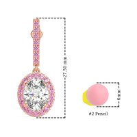 Oval Halo Drop Earrings