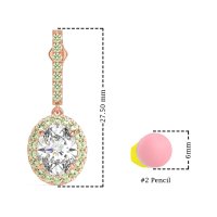 Oval Halo Drop Earrings