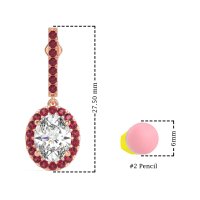 Oval Halo Drop Earrings