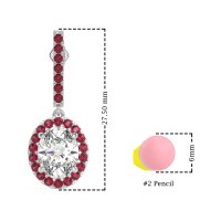 Oval Halo Drop Earrings