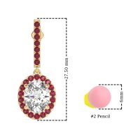 Oval Halo Drop Earrings