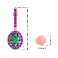 Oval Halo Drop Earrings