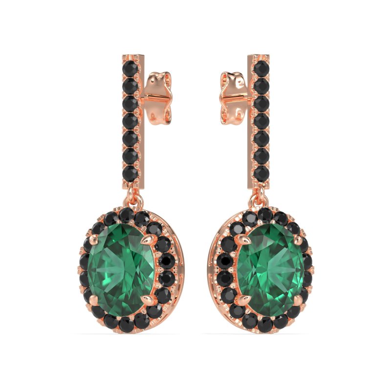 Oval Halo Drop Earrings