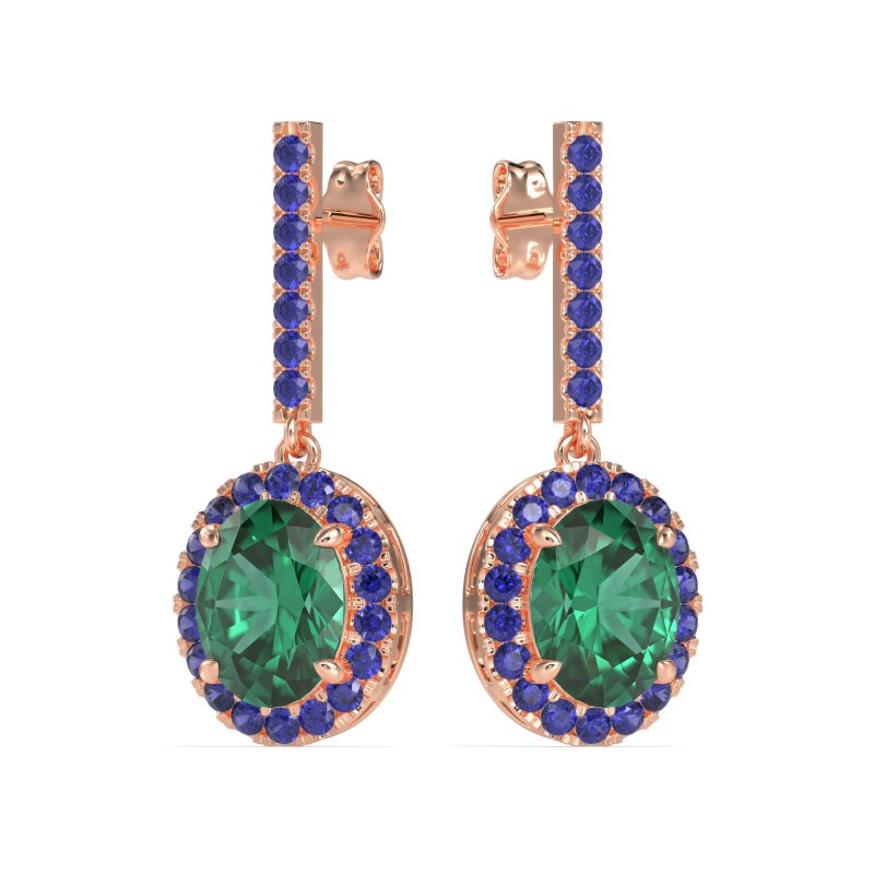 Oval Halo Drop Earrings