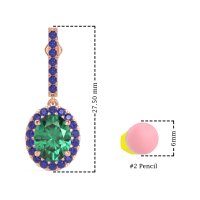 Oval Halo Drop Earrings