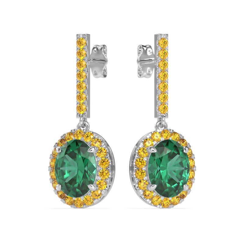 Oval Halo Drop Earrings