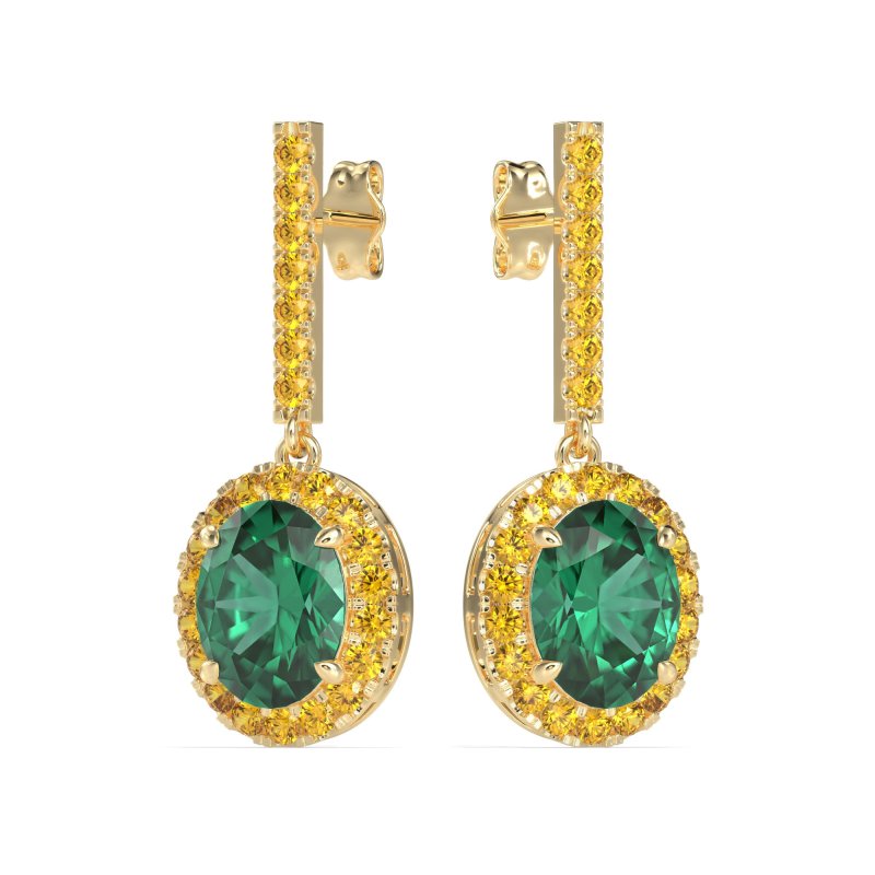 Oval Halo Drop Earrings