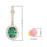 Oval Halo Drop Earrings