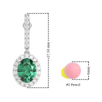 Oval Halo Drop Earrings