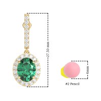 Oval Halo Drop Earrings