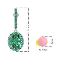 Oval Halo Drop Earrings