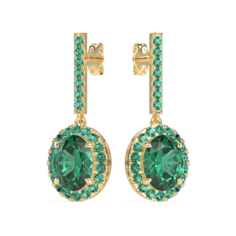 Oval Halo Drop Earrings