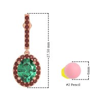 Oval Halo Drop Earrings