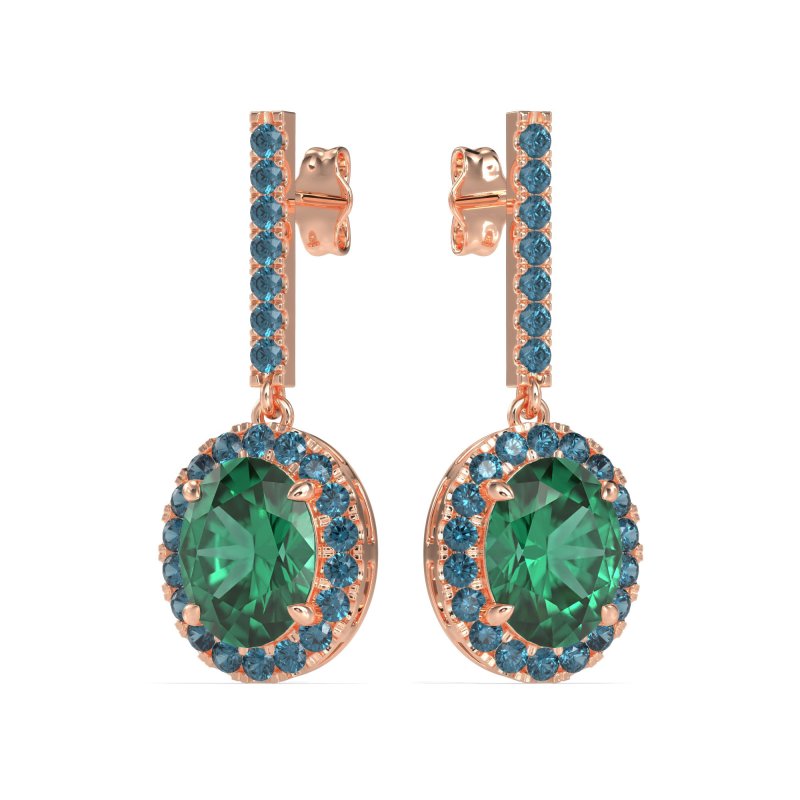 Oval Halo Drop Earrings