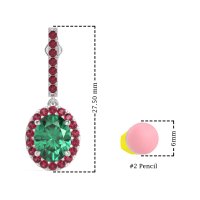 Oval Halo Drop Earrings