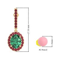 Oval Halo Drop Earrings