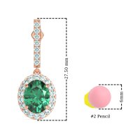 Oval Halo Drop Earrings