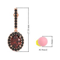 Oval Halo Drop Earrings