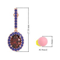 Oval Halo Drop Earrings