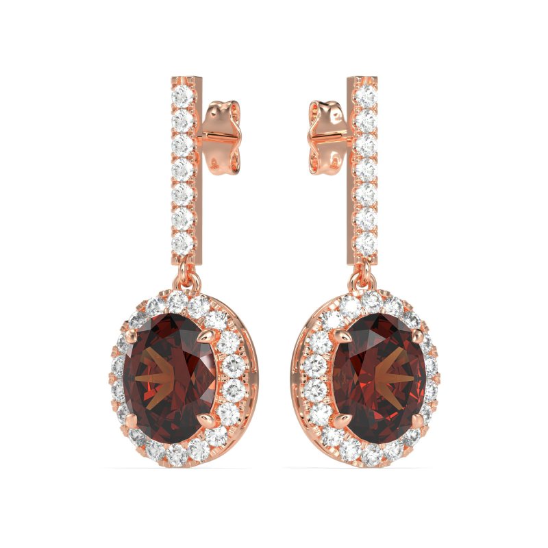 Oval Halo Drop Earrings