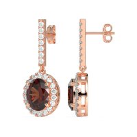 Oval Halo Drop Earrings