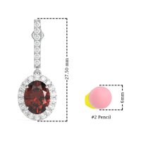 Oval Halo Drop Earrings