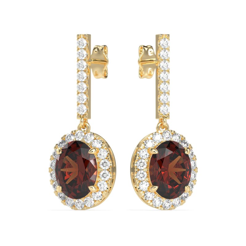 Oval Halo Drop Earrings