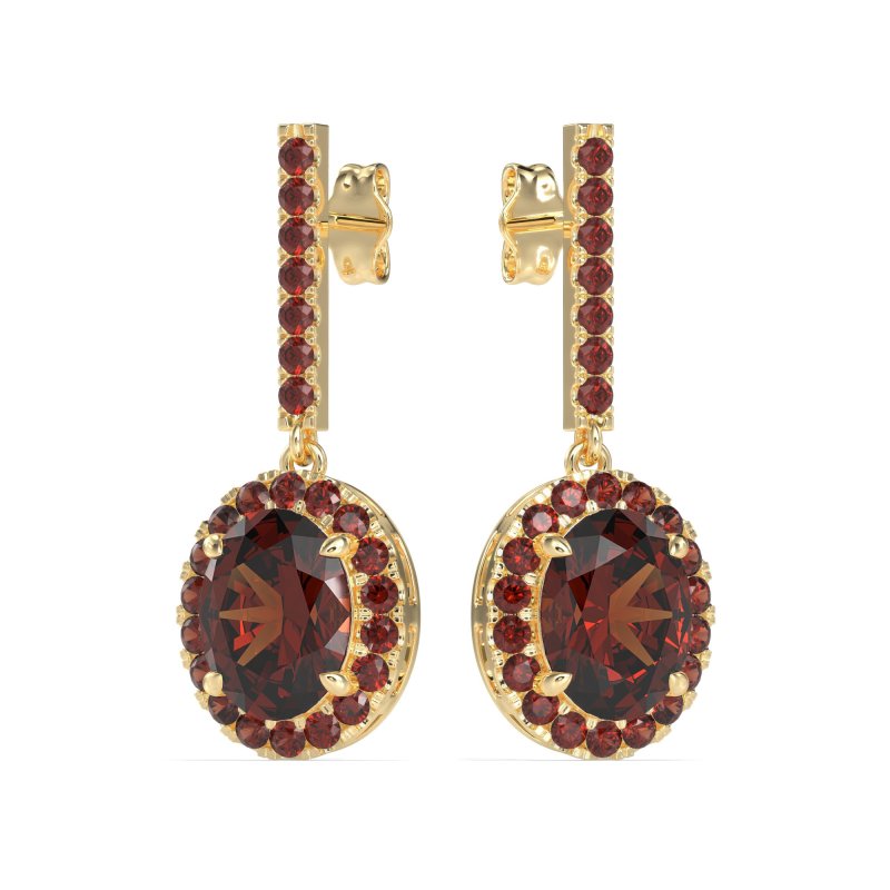 Oval Halo Drop Earrings