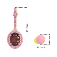 Oval Halo Drop Earrings