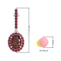 Oval Halo Drop Earrings