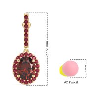 Oval Halo Drop Earrings