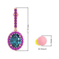 Oval Halo Drop Earrings
