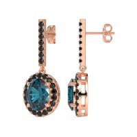 Oval Halo Drop Earrings