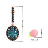 Oval Halo Drop Earrings