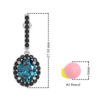 Oval Halo Drop Earrings