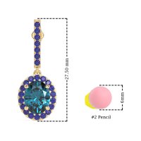 Oval Halo Drop Earrings
