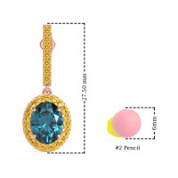 Oval Halo Drop Earrings