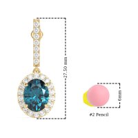 Oval Halo Drop Earrings