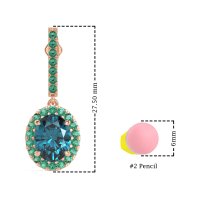 Oval Halo Drop Earrings