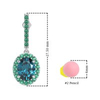 Oval Halo Drop Earrings