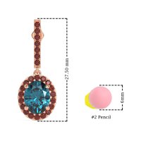 Oval Halo Drop Earrings